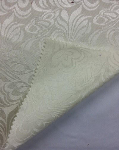 TB-FDN  提花桌布  枱布 100％滌  鬱金香-米白 花瓣紋 正面照